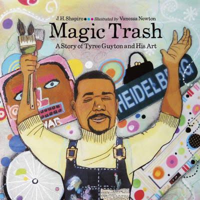 mediamanchris's tweet photo. MakerSpace: Black History with Trash Magic by J.H. Shapiro!  Students learned about Tyree Guyton and created Magic Trash collages. https://t.co/hFrJlc4sW2