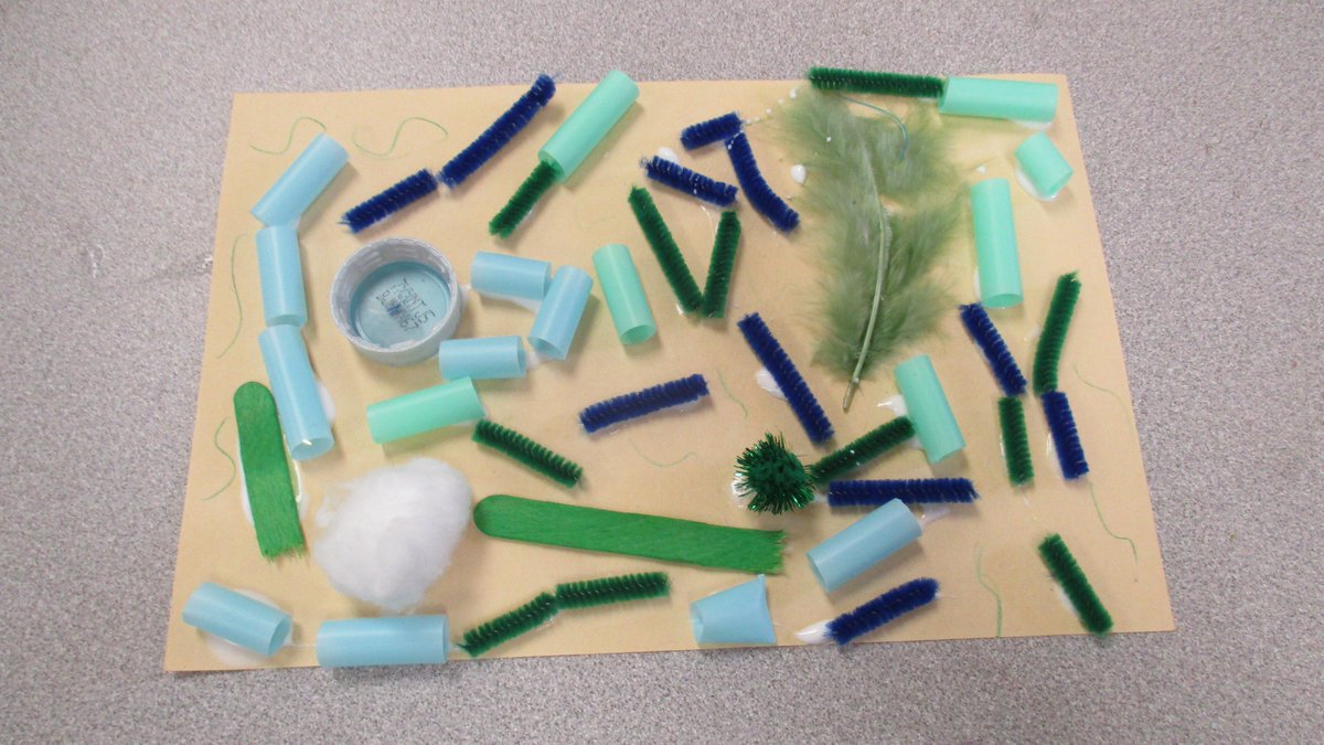 mediamanchris's tweet photo. MakerSpace: Black History with Trash Magic by J.H. Shapiro!  Students learned about Tyree Guyton and created Magic Trash collages. https://t.co/hFrJlc4sW2