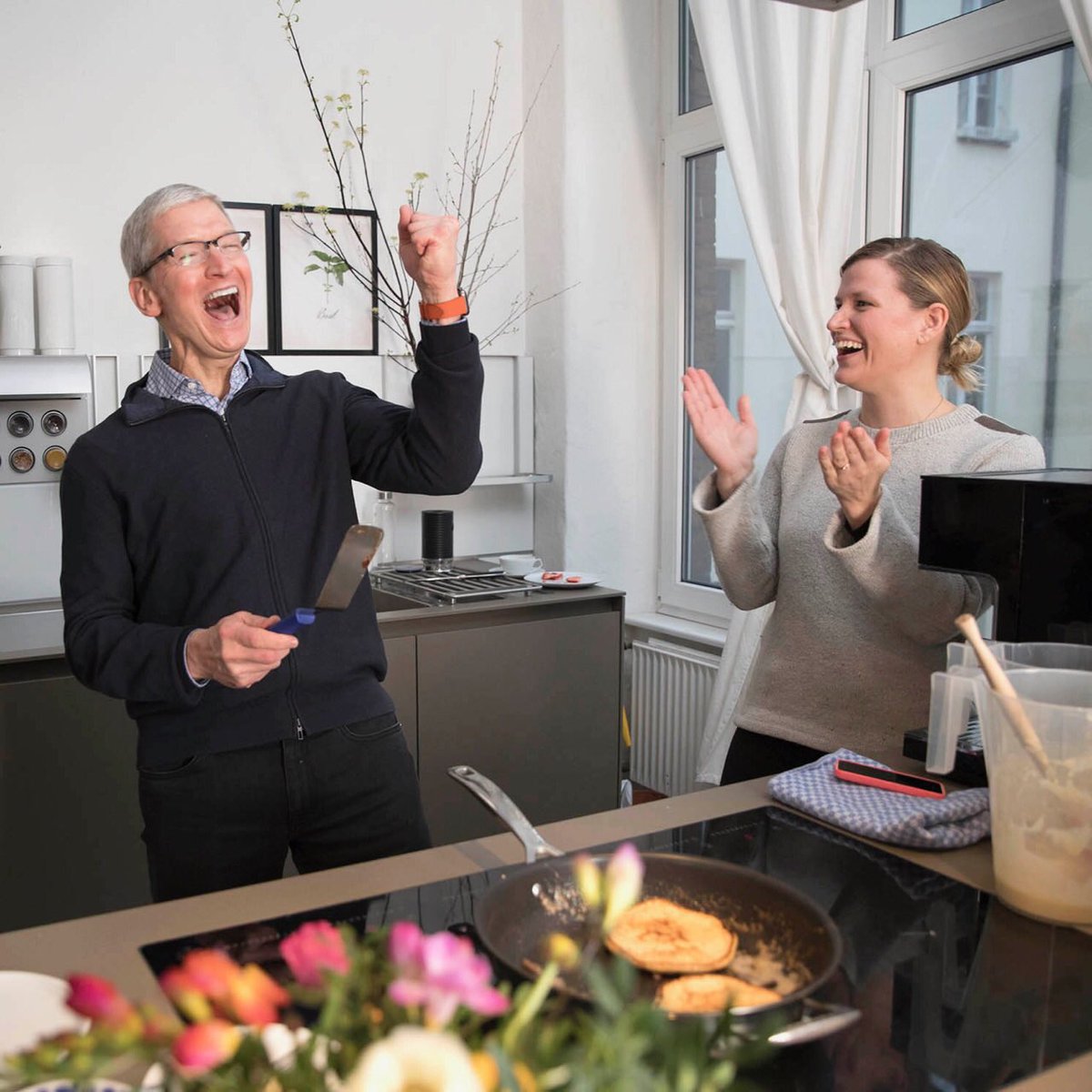 Tim Cook (@tim_cook) on Twitter photo Thanks for the cooking lesson <a href="/1KitchenStories/">Kitchen Stories</a>! A cool app developer in Berlin reaching a global audience through the App Store. Thanks for the cooking lesson <a href="/1KitchenStories/">Kitchen Stories</a>! A cool app developer in Berlin reaching a global audience through the App Store.