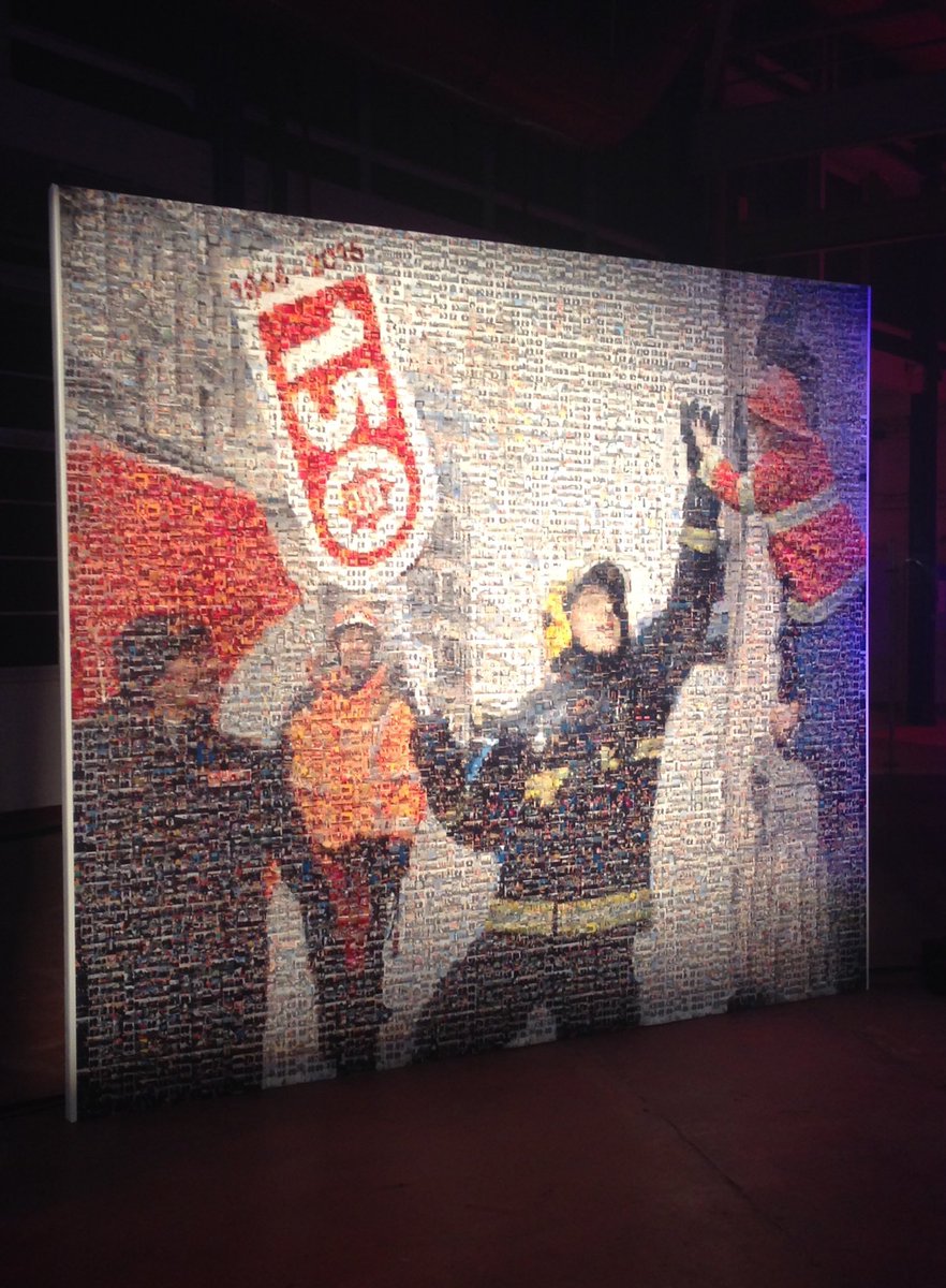 GlennSebright's tweet photo. Wrapping up @LondonFire #LFB150 celebrations @TheWorkshopLDN with the unveiling of a mosaic made up of pictures taken at events during 2016. https://t.co/wwRoUzV9ZC