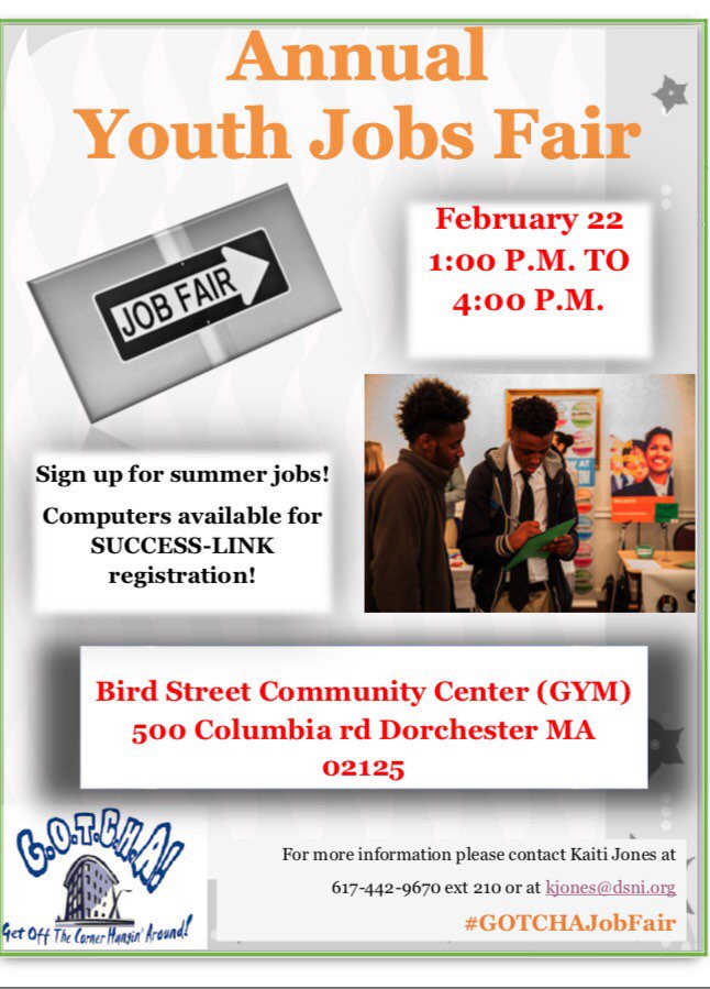 YJPUBoston's tweet photo. Youth Job Fair 02/22/17 @BirdStreetCC https://t.co/jV80ADIVwA