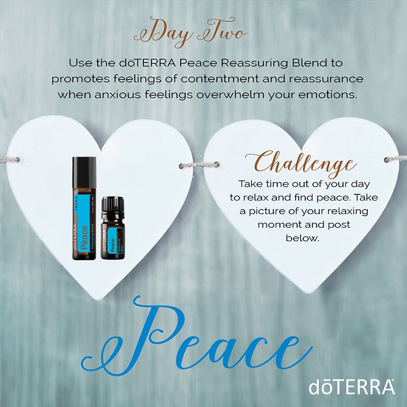 considergrace's tweet image. Day 2 - doTERRA Peace promotes feelings of contentment and reassurance. Take a picture of a relaxing moment and post below.