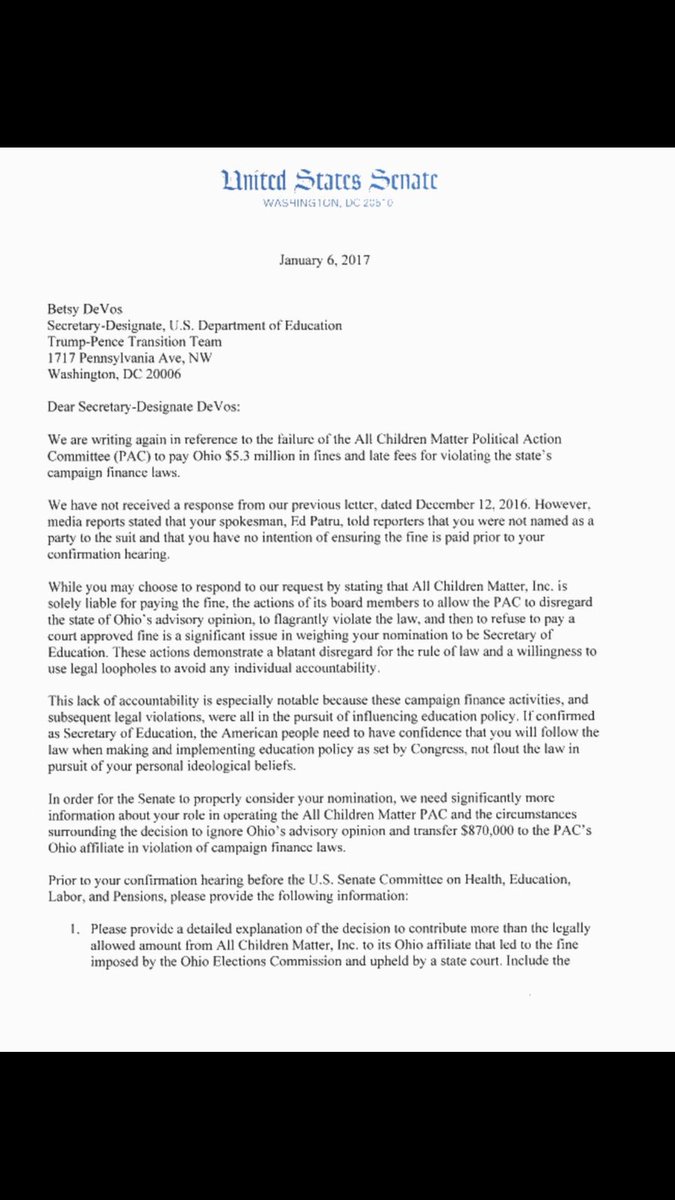 funder's tweet image. #BetsyDevos-our new Ed Sec has a $5.3M fine SHE STILL OWES-for breaking election laws in OH

#dworkinreport #resist #devos #stopdevos #trump