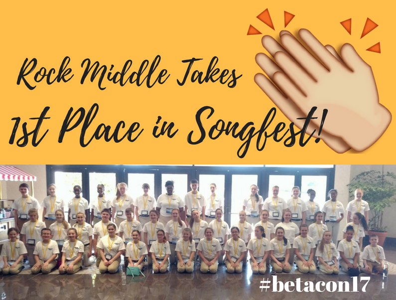 rcsraiders's tweet photo. For the 2nd year in a row #RockMiddle's received 1st in #betacon17's Songfest Category! So, it looks like our rockets are #DisneyBound! https://t.co/gXS128bYrX