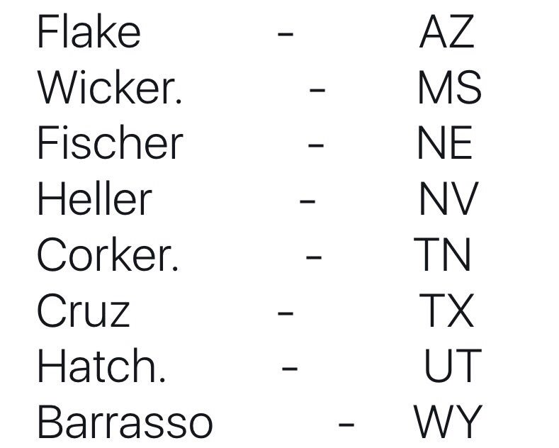 RogueCPI's tweet image. Trump admin keeps saying they are "taking names". So are WE.

The Senators who voted for DeVos and terms are up in '18.
RT, spread the word🖕