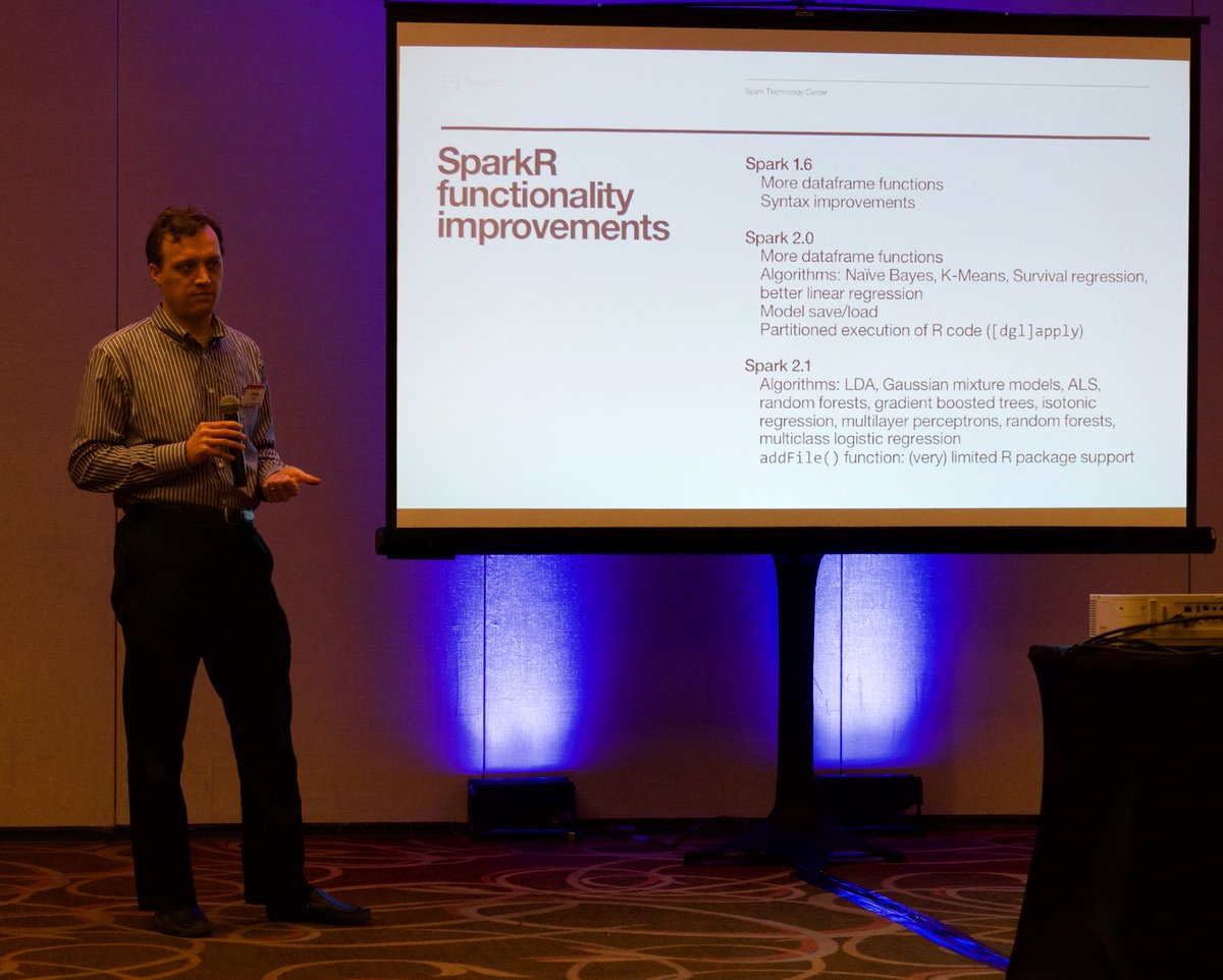 dirkvandenpoel's tweet image. Fred Reiss discusses exciting developments using R with #ApacheSpark ahead of #SparkSummit #SparkR, @HydraR + SparklyR by @rstudio #rstats