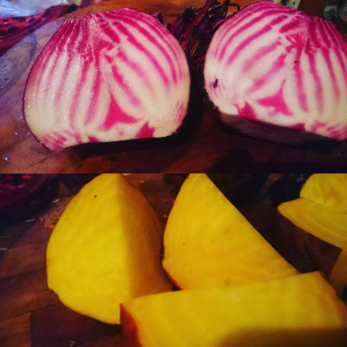 crossbushfarm's tweet photo. Beautiful heritage #Beetroot from @WaysideOrganics. Taste as good as they look #Yummy #foodie #organic #OrganicHour #organicveg #foodie https://t.co/itcJ268fZH