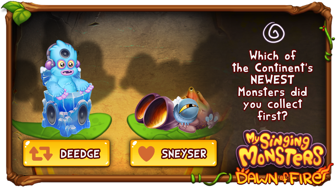 The Continent has new residents! Which of #DawnOfFire's NEWEST Monsters did  you collect first? RT for Deedge & Like for Sneyser!