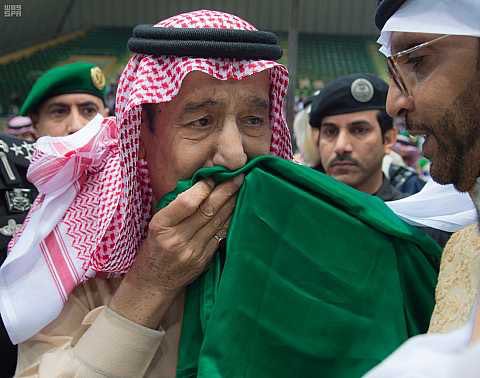 spagov's tweet photo. #صور| خادم الحرمين الشريفين يرعى حفل #العرضة_السعودية.
#واس https://t.co/xhrAn9KkKG