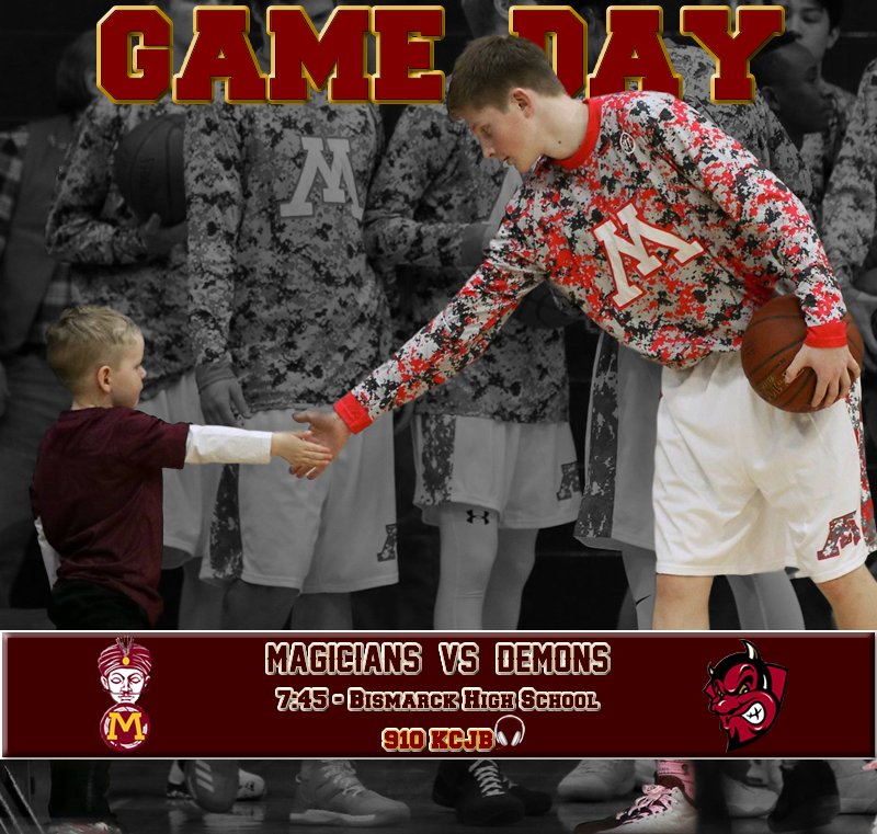 Game day.  JV-3:00, Soph A-4:30, Soph B 6:00, Varsity - 7:45 #rollmagi #NDpreps