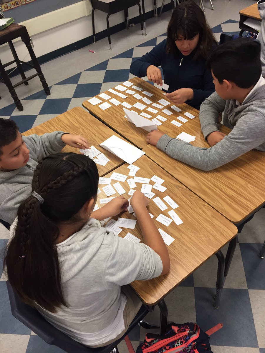 MsMartinez6th's tweet photo. From sharing their persuasive writing pieces to a science card sort, it has been a productive partner work day!   #hornetspride #hesdpride https://t.co/sS3OeCMATD