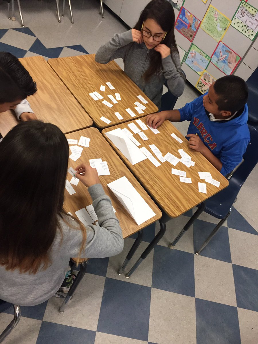 MsMartinez6th's tweet photo. From sharing their persuasive writing pieces to a science card sort, it has been a productive partner work day!   #hornetspride #hesdpride https://t.co/sS3OeCMATD
