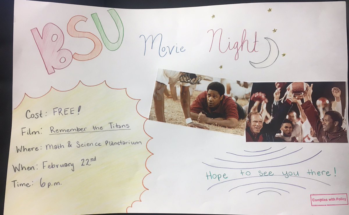 jenksblacksu's tweet photo. Movie night at the Jenks Planetarium on Wednesday February 22 at 6pm.

Remember The Titans, and everyone is welcome!

SPREAD THE WORD https://t.co/Cb9hbpqTO2