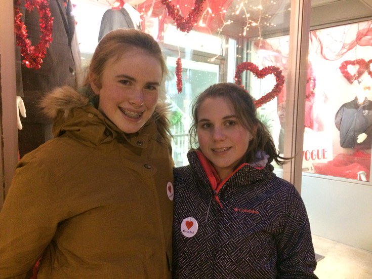 Thanks Kathleen &amp; Esja (&amp; <a href="/futureroots_hfx/">Future Roots Halifax</a>) for braving the cold to deliver #ilovenorthend stickers! #hireyouthhfx