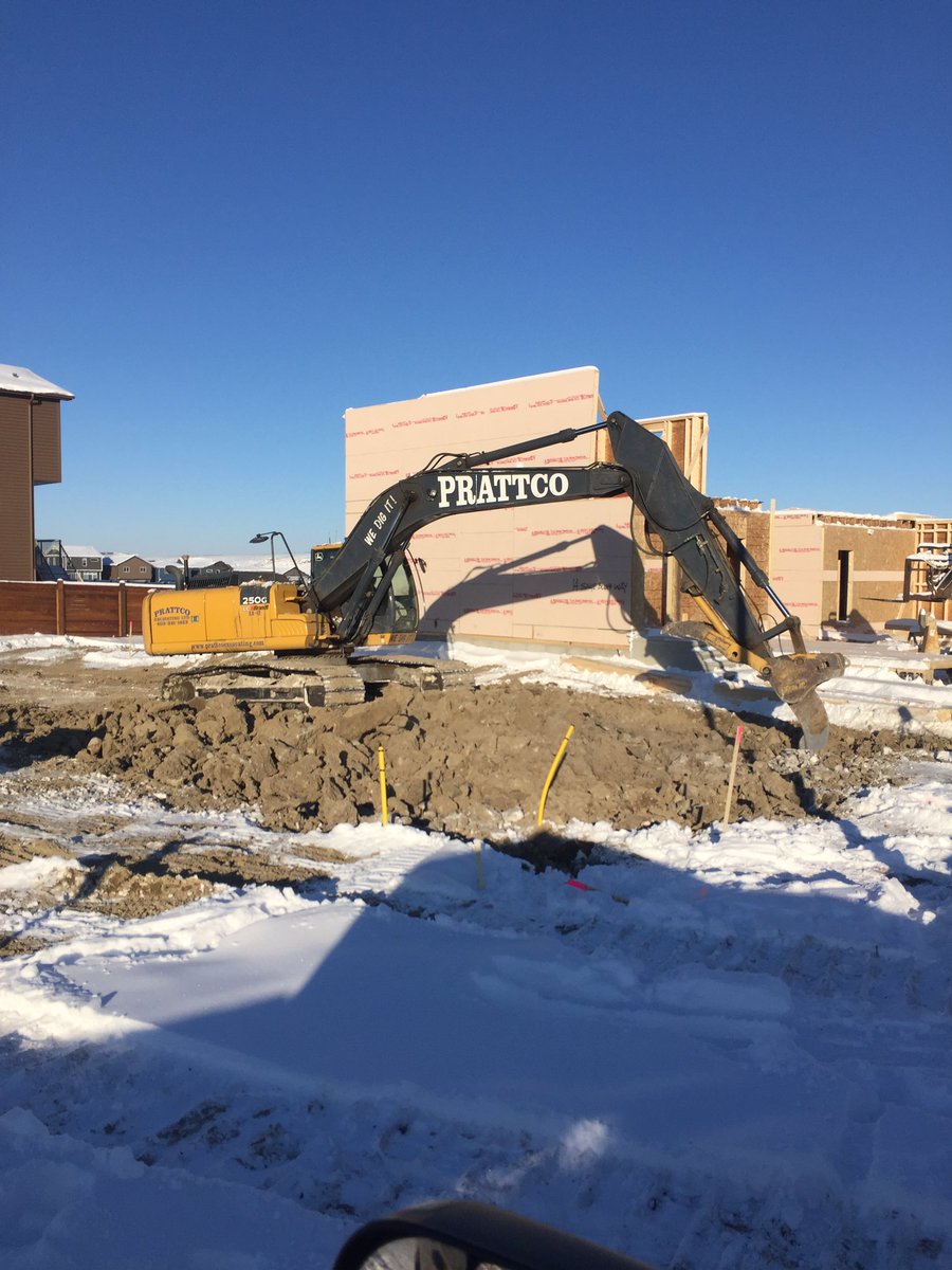 Prattcoex's tweet photo. Excavation started on two new showhomes for @BrookfieldYYC in Symons Gate https://t.co/3O31sl5Bmd