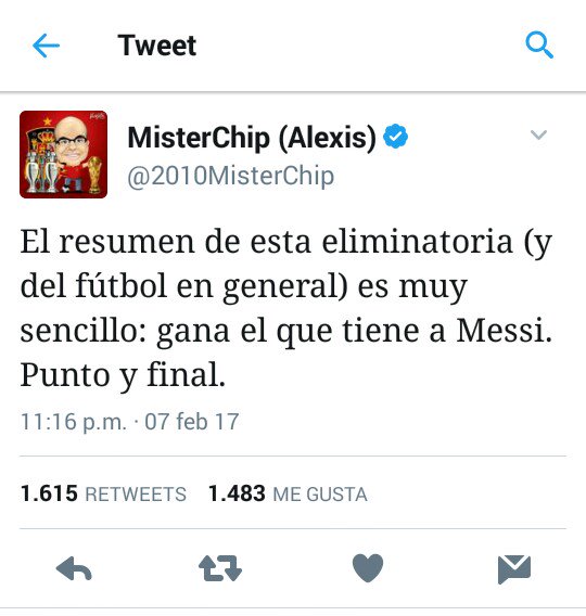 RMadridplus_'s tweet photo. Estoy harto de ver a Messi ganar Copas América y Mundiales @2010MisterChip
No es justo que Argentina de Messi gane tantos títulos #PutoMessi https://t.co/psuoeGtvMJ