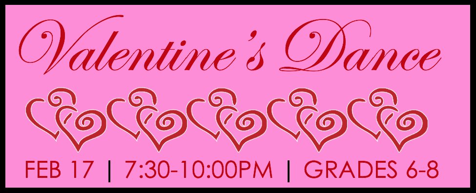 AccokeekAcademy's tweet image. Valentine's Dance! $7 (Dance Only) or $10 (Dance / 1 Slice of Pizza / Drink).  Contact Mr. Puracken for more information.