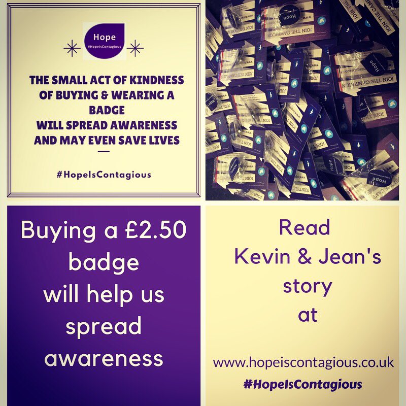 badge campaign #hopeiscontagious Buy a £2.50 badge & help spread awareness #pancreaticcancer #hope #symptomawareness hopeiscontagious.co.uk