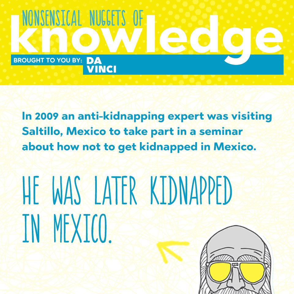 enjoydavinci's tweet photo. Nonsensical Nuggets of Knowledge brought to you by @enjoydavinci
#enjoydavinci #irony #howtonotgetkidnapped #nonsensicalnuggetsofknowledge https://t.co/H6bgTibOLK