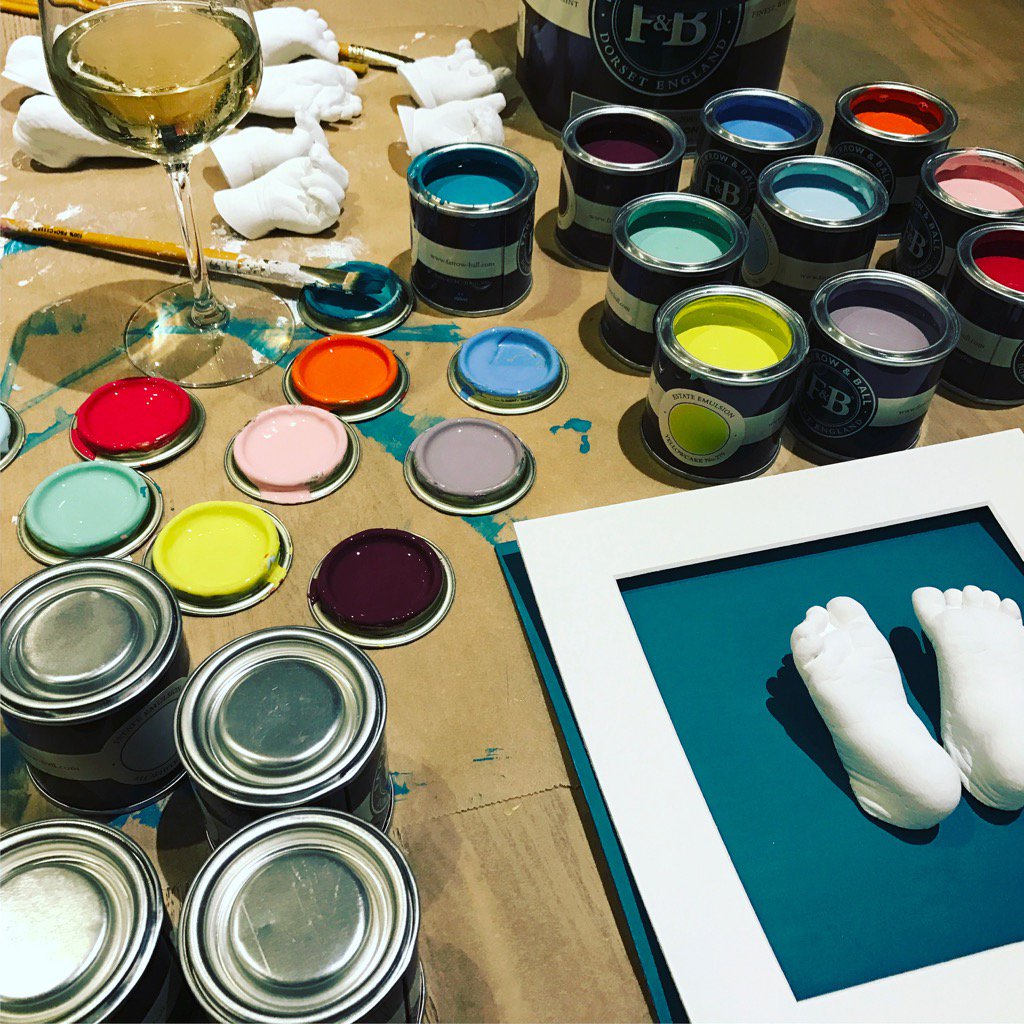 The children are 😴 (I think) &amp; I keep dipping my paintbrush into my #wine..it's going to be a long night #baby#feet