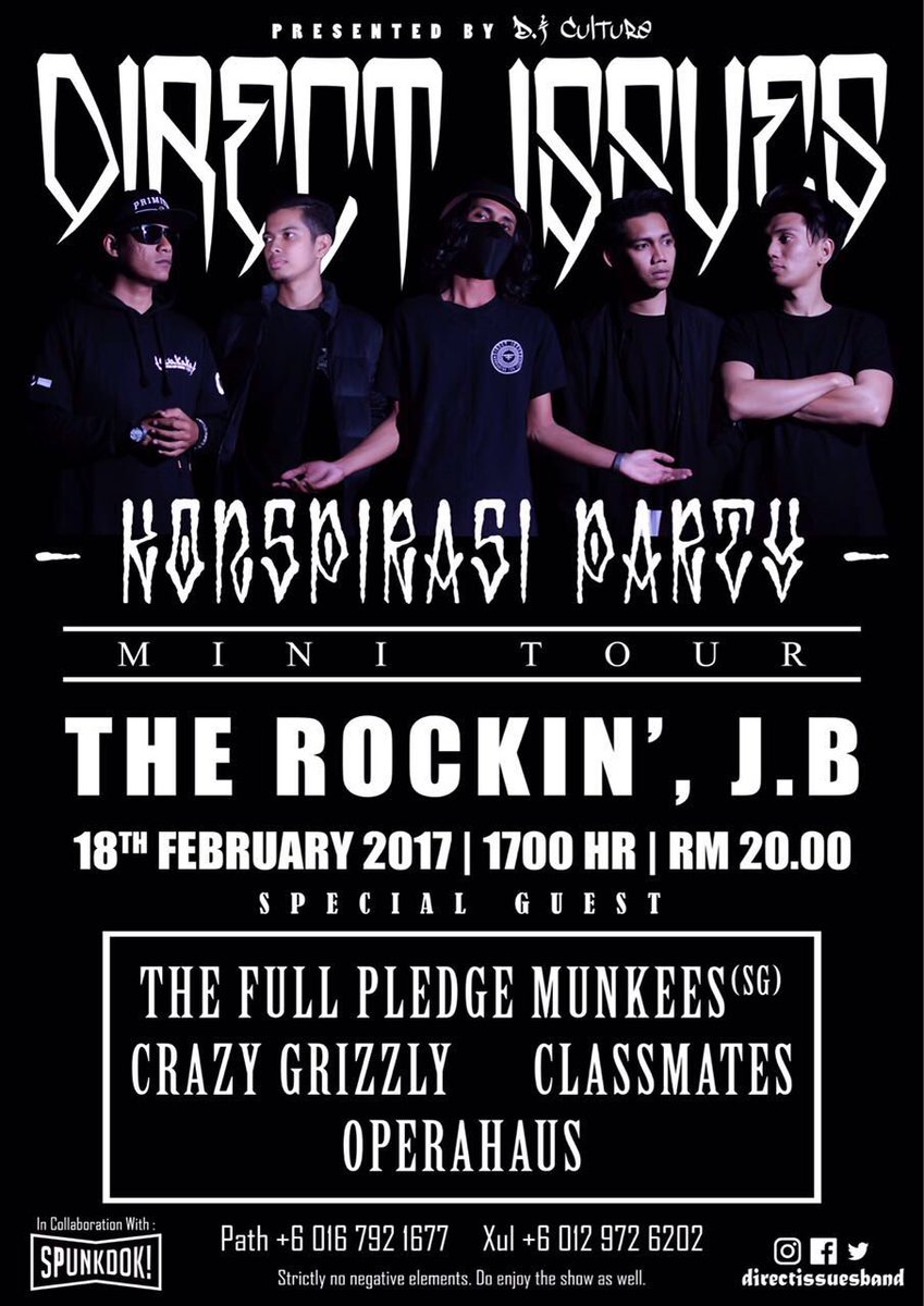 direct_issues's tweet photo. #KNSPRSIparty 1st stop! 
JOHOR 🙌🏻

#directissues #diculture #konspirasi #KNSPRSIparty #newrelease #single2k17 #tour #DICultureProd https://t.co/hOkN06gHNf