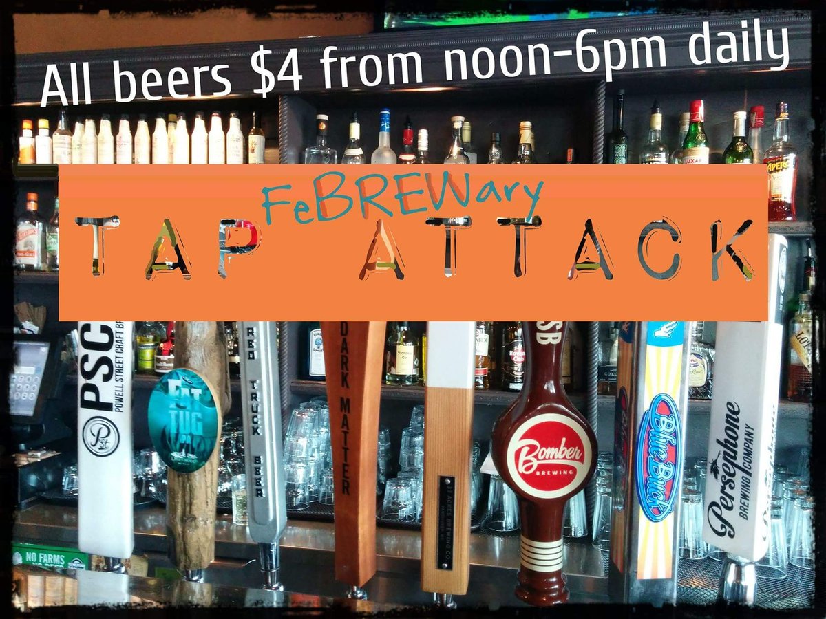 TheMainonMain's tweet photo. #FebBREWary drink specials! #tapattack $4 beer and wine. RT let's fill this house with you and your friends. 4210 Main St Vancouver https://t.co/9nkr9KGPzD