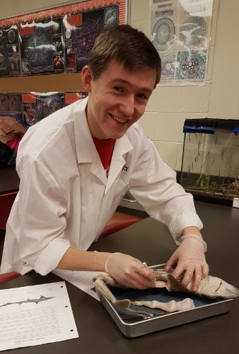 Matt really is a 'sharp' student especially when it's dissection time! ;)  Check out the science wing on the top floor for more info!