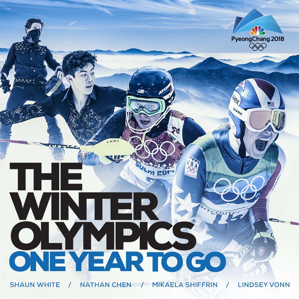 NBCOlympics's tweet photo. Get ready, the #WinterOlympics are one year away! #1YearToGo https://t.co/pl5WeARgPF