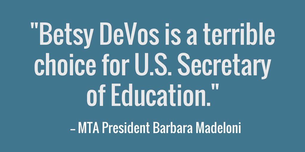 Despite the national uproar over #BetsyDeVos, <a href="/MassGovernor/">Governor Maura Healey</a> did not oppose her appointment &amp; <a href="/MassEducation/">MassEducation</a> said he had no opinion. #maedu