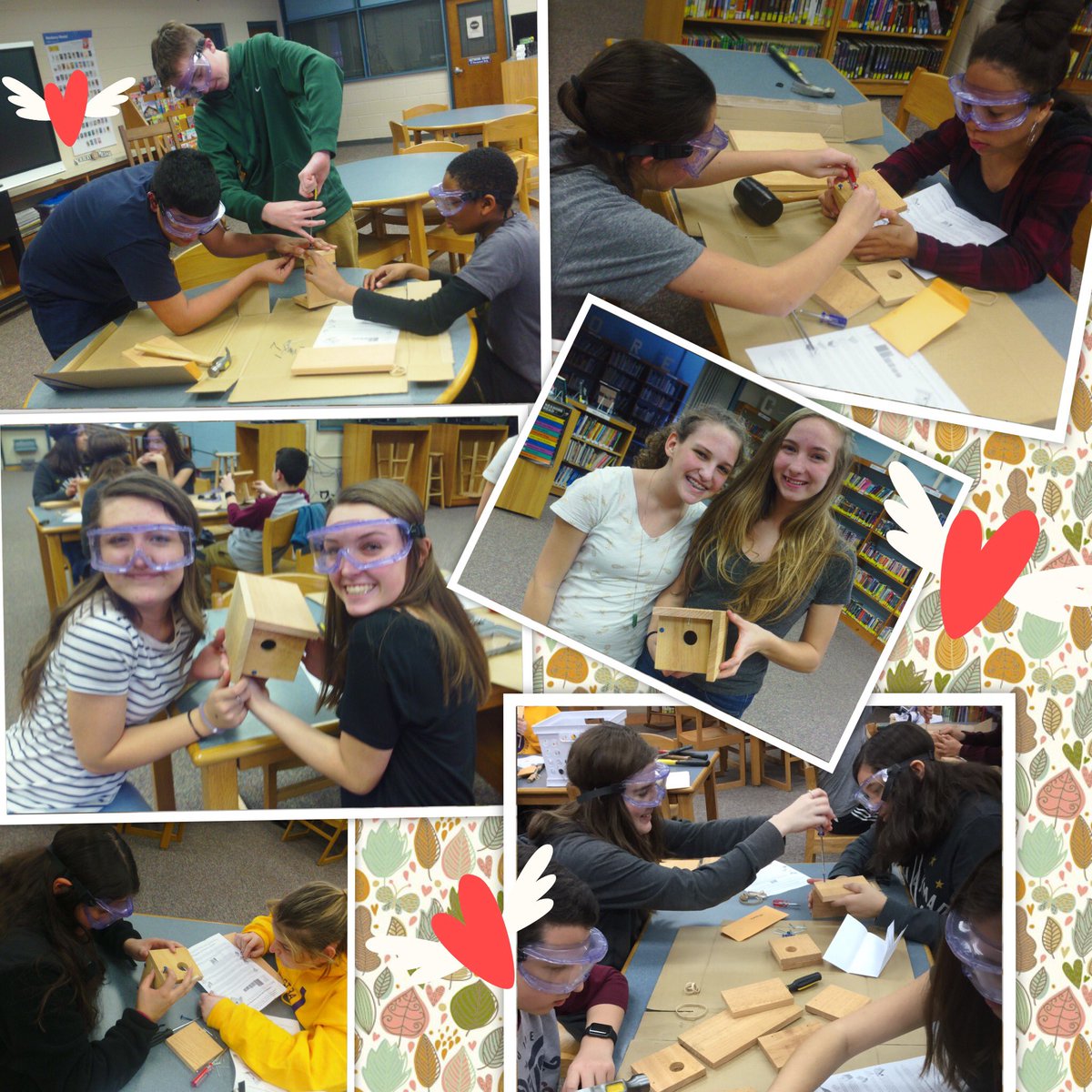 B_E_AIG's tweet photo. #Fin-tasticDolphins constructing bird houses for Onslow Assisted Living Center.  Thx @Walmart #CommunityServiceGrant #ocsglobalmodel https://t.co/Patw7SkxTH