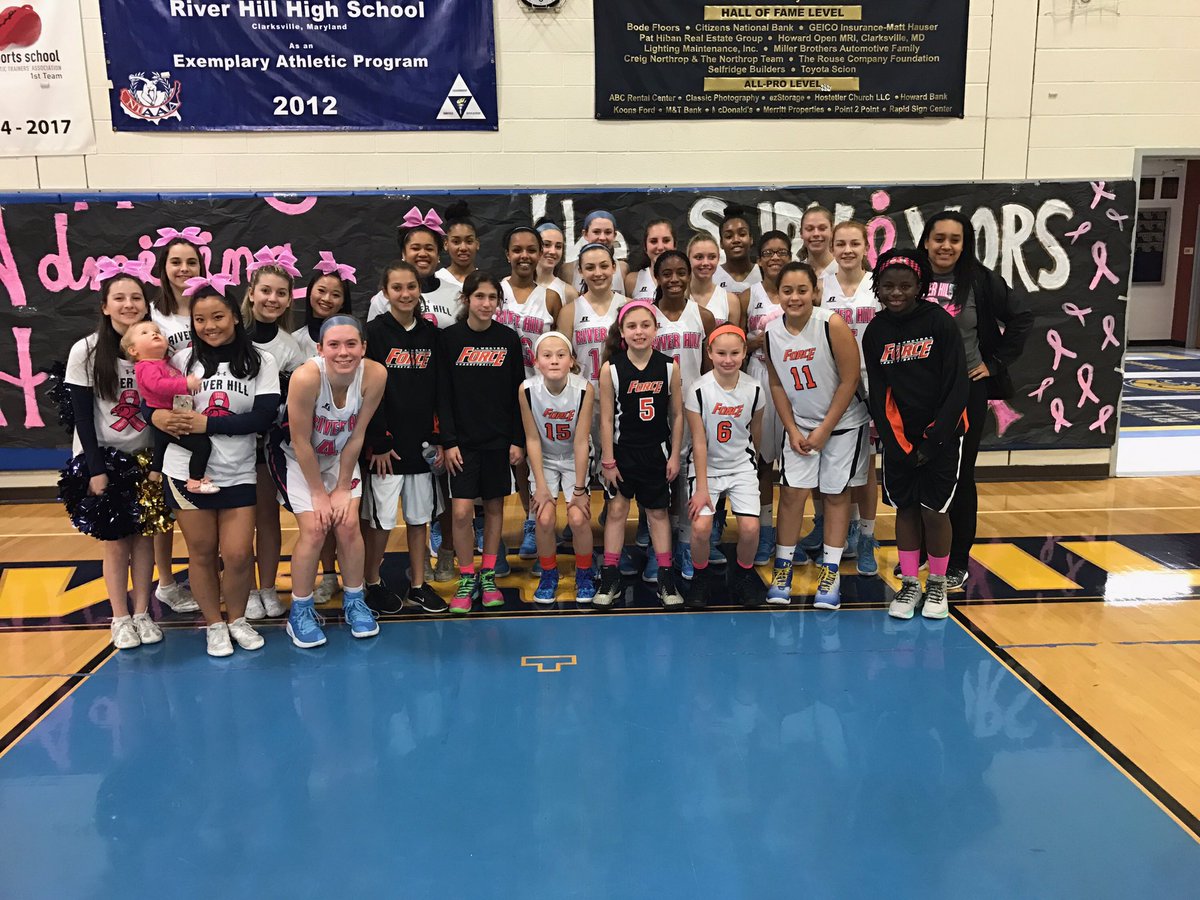 RHGB2017's tweet photo. Congrats ladys on a big win tonight! Big shout out to The Force for coming out and playing during half time. Thanks to all the fans tonight! https://t.co/IoOJcVexab