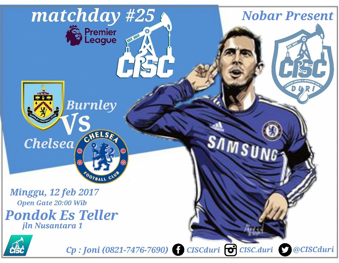 CISCduri's tweet image. CISCduri Present,!!!
Nonton bareng CISCduri
⚽: Burnlay Vs Chelsea
🏢: pondok es teler 
📆: Minggu 12/02/17
⏰: 20.00 WIB
💰: HTM order ☕