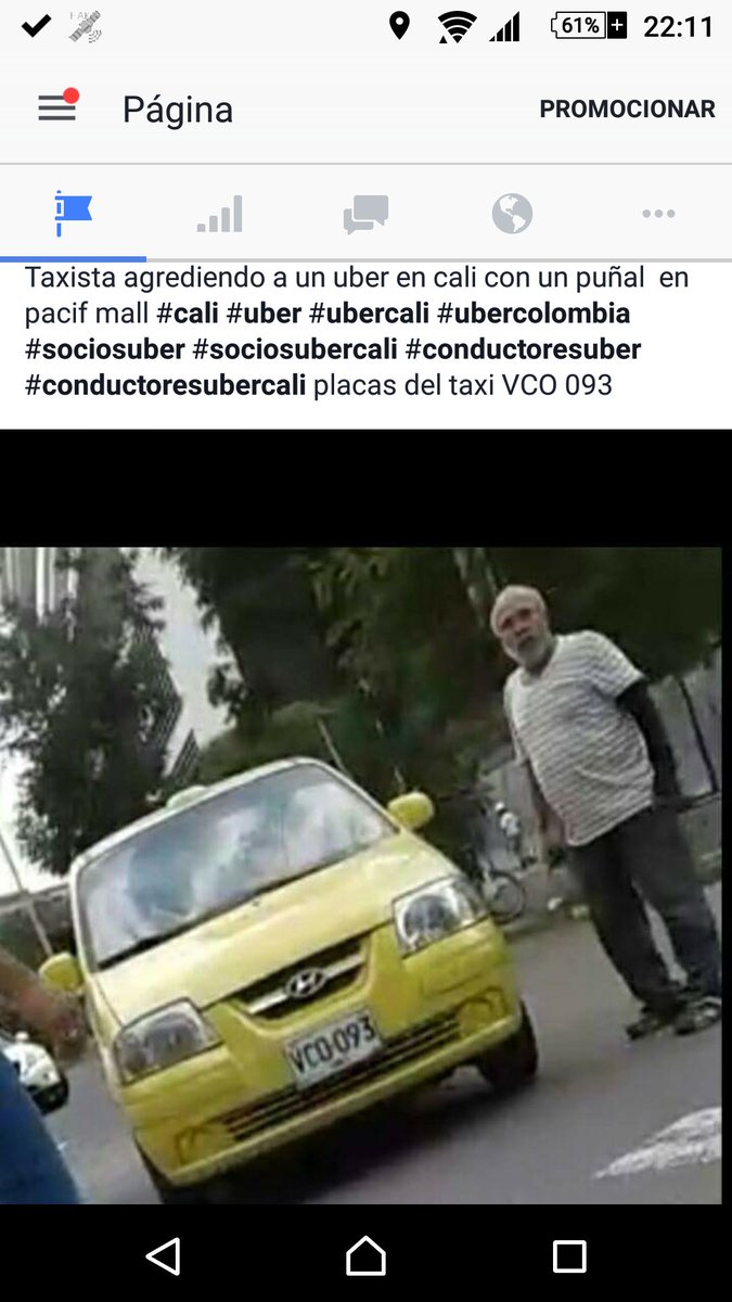 sociosubercali's tweet photo. @BluRadioCali @MabellorenaLara taxista agredio un uber con un puñal en pacific mall https://t.co/abAjVcMckp