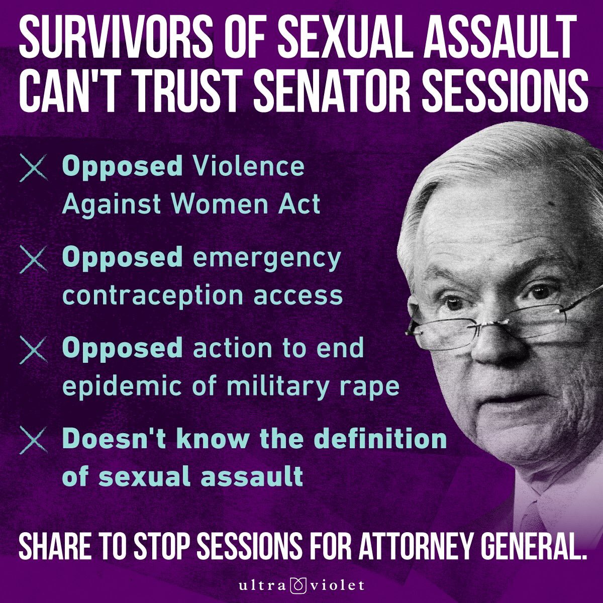 Senator Sessions is a threat to women, a threat to people of color and a threat to the rule of law. #letlizspeak #stopsessions
