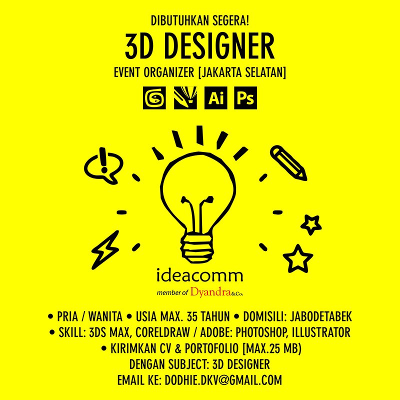 ideabesar's tweet image. Calling all 3D Designer in JABODETABEK
