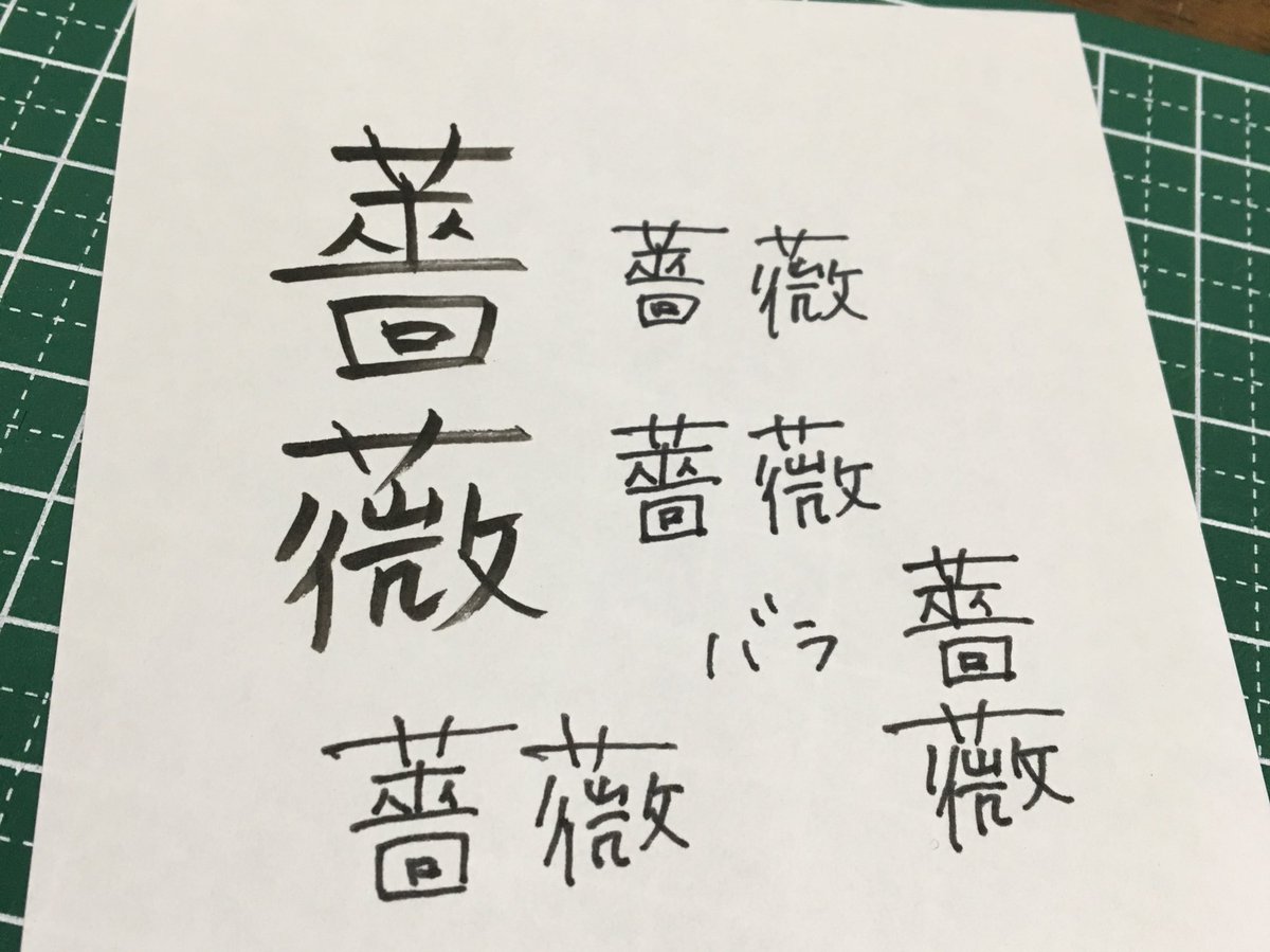 猫山めざし Twitter પર ゲシュタルト崩壊 こんなだったっけ 薔薇って漢字あまり書いたことないなぁってふと思って 書きすぎてよく分からなくなってきたのでしたw 難しい漢字 薔薇