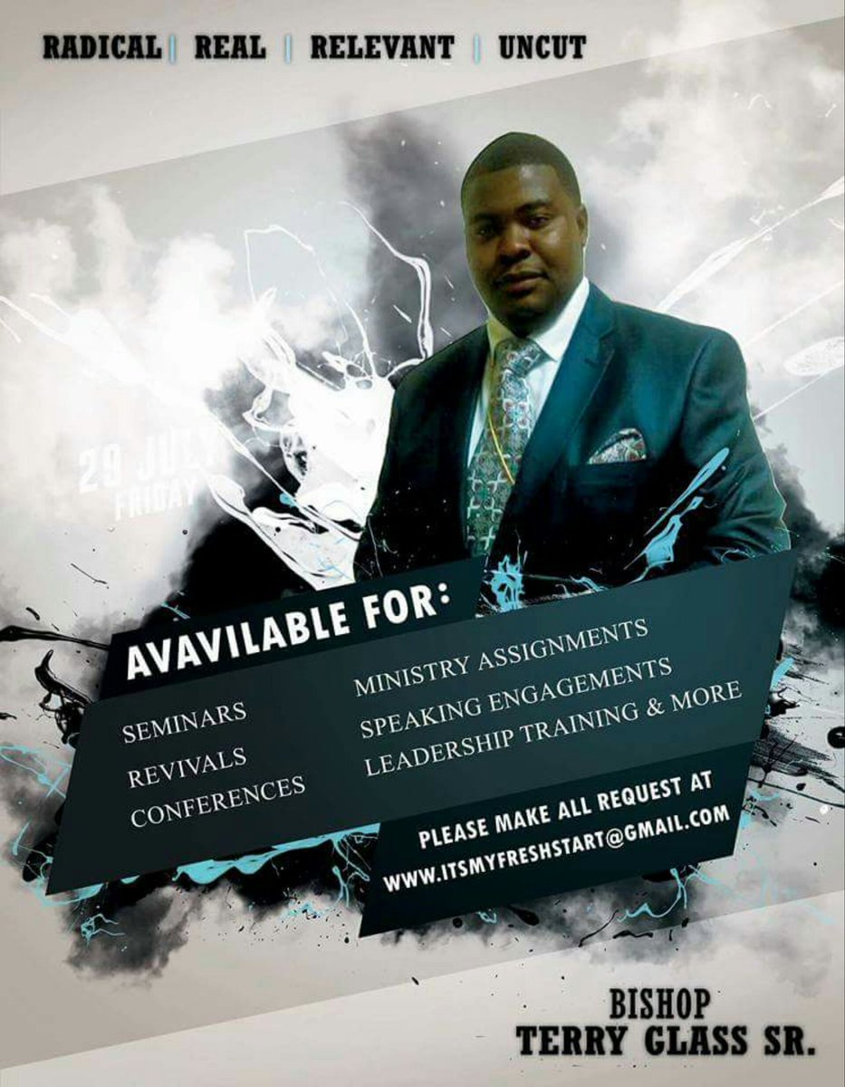 ItsMyFreshStart's tweet photo. Are you looking to Invite Bishop Terry Glass Sr. for any speaking engagements LET'S CONNECT AND TAKE OVER GOD'S KINGDOM TOGETHER FOR GREATER https://t.co/KsaMHTuUL7