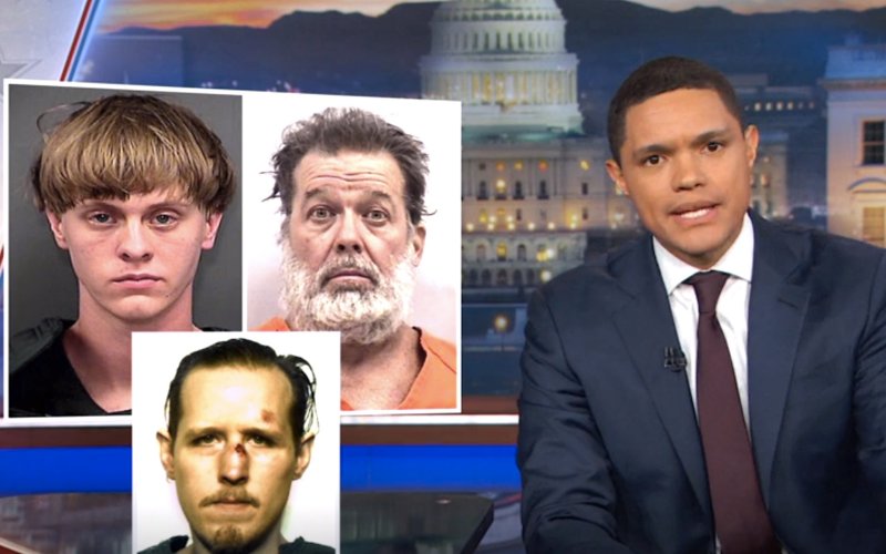 thedailybeast's tweet photo. .@TheDailyShow's Trevor Noah calls out Trump for ignoring "white" terrorism https://t.co/8Kfzj9koEc https://t.co/oK0Kziw9vj
