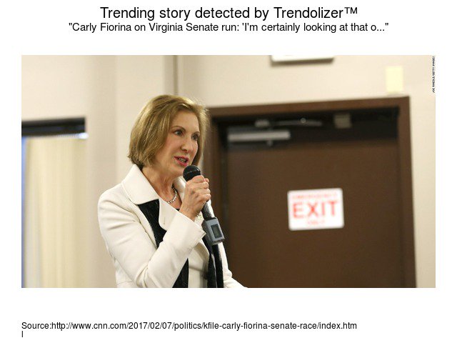 CarlyFiorinizer's tweet image. #CarlyFiorina on #VirginiaSenate run: 'I'm certainly looking at that opportunity'... carlyfiorina.trendolizer.com/2017/02/carly-…