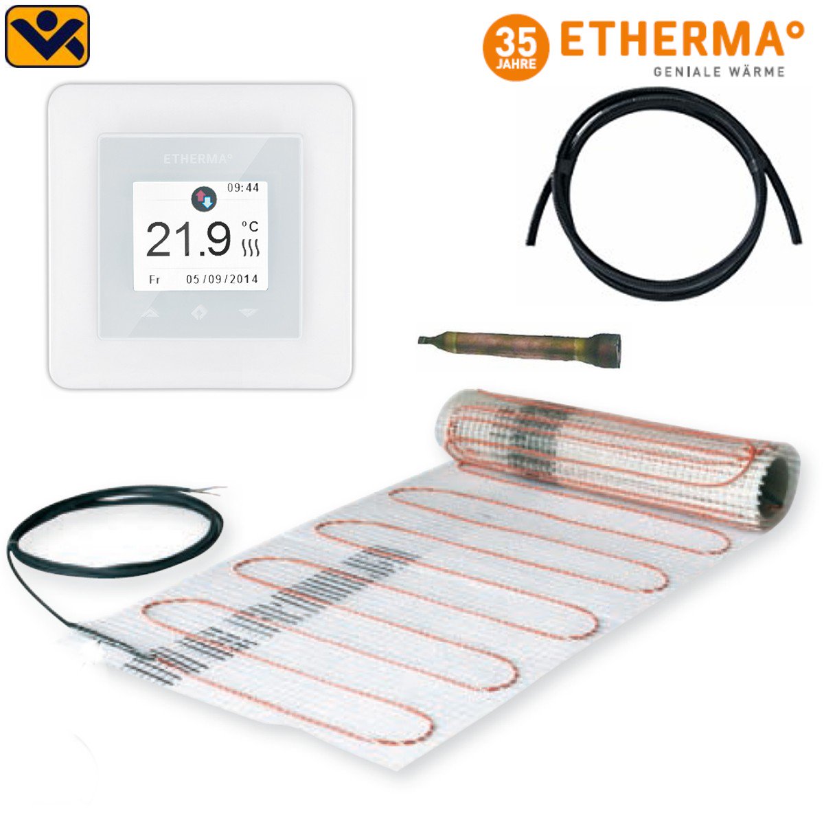 IVRKBerlinTwitt's tweet photo. #ETHERMA #Fussbodenheizung jetzt im Set besonders günstig. inkl. #Thermostat #eTouch mini: 
https://t.co/ABR0cy3ygI https://t.co/70ieIBECck