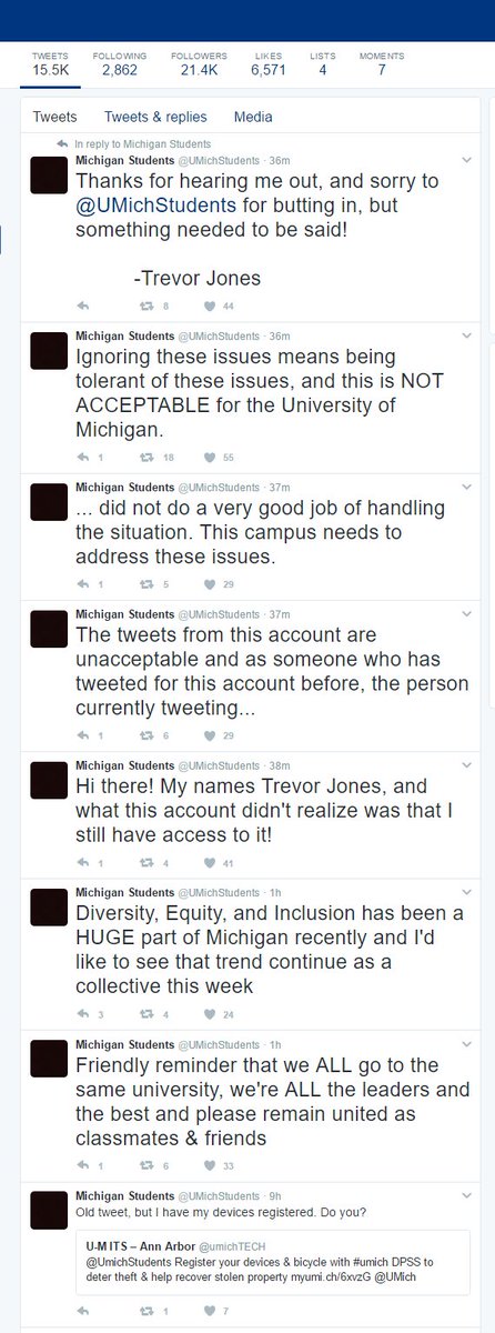 UmichStudent's tweet photo. @riyah_basha @KaydotM_ hey the tweets are still up on the account but here is a screengrab https://t.co/p9TYaiHpRZ