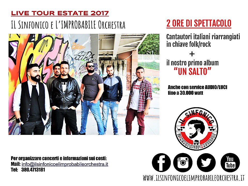 improbabileorck's tweet photo. Per info sul tour estate 2017 scrivere a concerti@ilsinfonicoelimprobabileorchestra.it https://t.co/GRuih76JCu