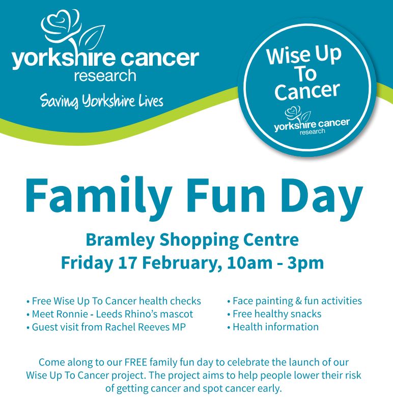 Family fun day taking place at Bramley Shopping Centre on 17 Feb organised by @yorkshirecancer pls RT bit.ly/2kH1jnA @BramleyGood