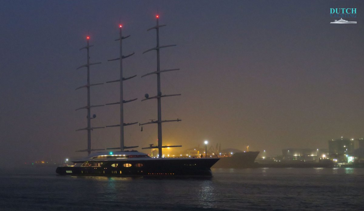 Dutchyachting's tweet photo. #Oceanco’s 106m/ 347.77ft #sailing yacht #Y712 set sail on its own power for the first time today. https://t.co/G2kNSo9Wzh https://t.co/rtj3UwRsHg