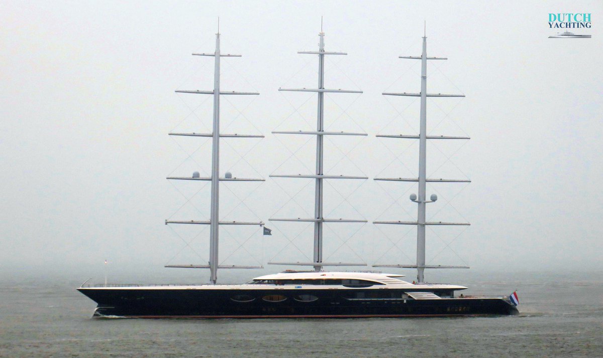 Dutchyachting's tweet photo. #Oceanco’s 106m/ 347.77ft #sailing yacht #Y712 set sail on its own power for the first time today. https://t.co/G2kNSo9Wzh https://t.co/rtj3UwRsHg