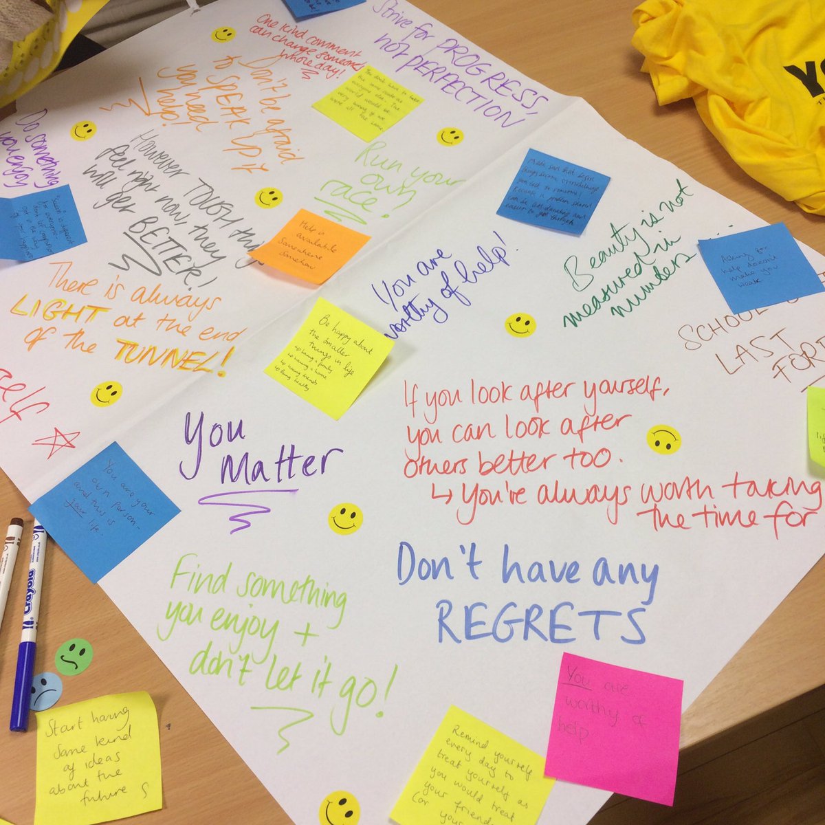 YoungMindsUK's tweet photo. What advice would you give to your younger self? We asked our  Activists https://t.co/W5nk4QZe1v #ChildrensMHW #WednesdayWisdom https://t.co/TlgO3kDw7H
