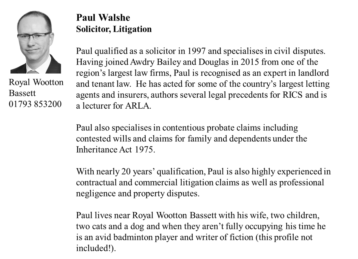 ABDlitigation's tweet photo. Paul has nearly 20 years' experience as a solicitor and is considered an expert in #landlord &amp; #tenant disputes https://t.co/kz6HoiN1kR