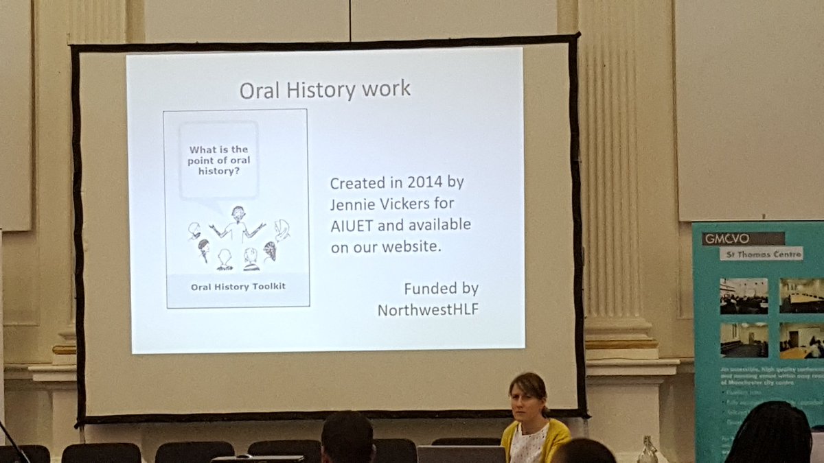 MancBMEnetwork's tweet photo. Jackie Ould @AIUCentre announcing their new project #cominginfromthecold & an oral history toolkit. https://t.co/exya1iQ7zV