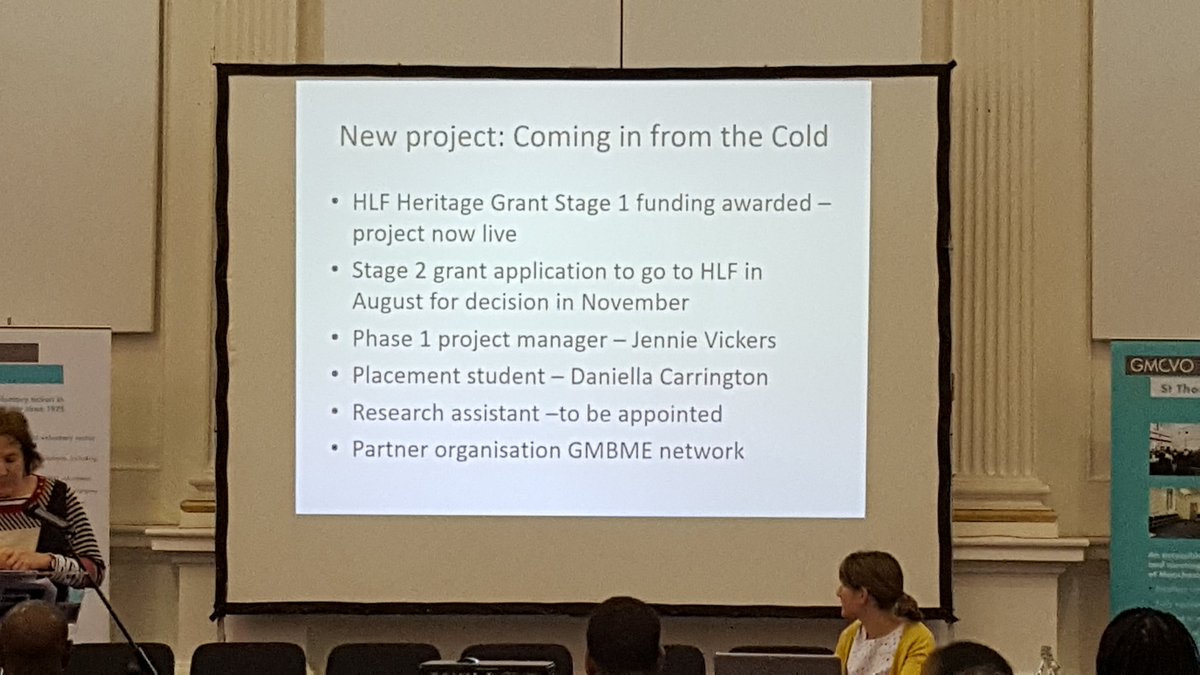 MancBMEnetwork's tweet photo. Jackie Ould @AIUCentre announcing their new project #cominginfromthecold & an oral history toolkit. https://t.co/exya1iQ7zV