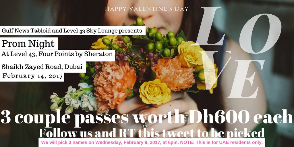 Want to go to the prom on #ValentinesDay? Our #TabloidGiveaway with @Level43Dubai is here!